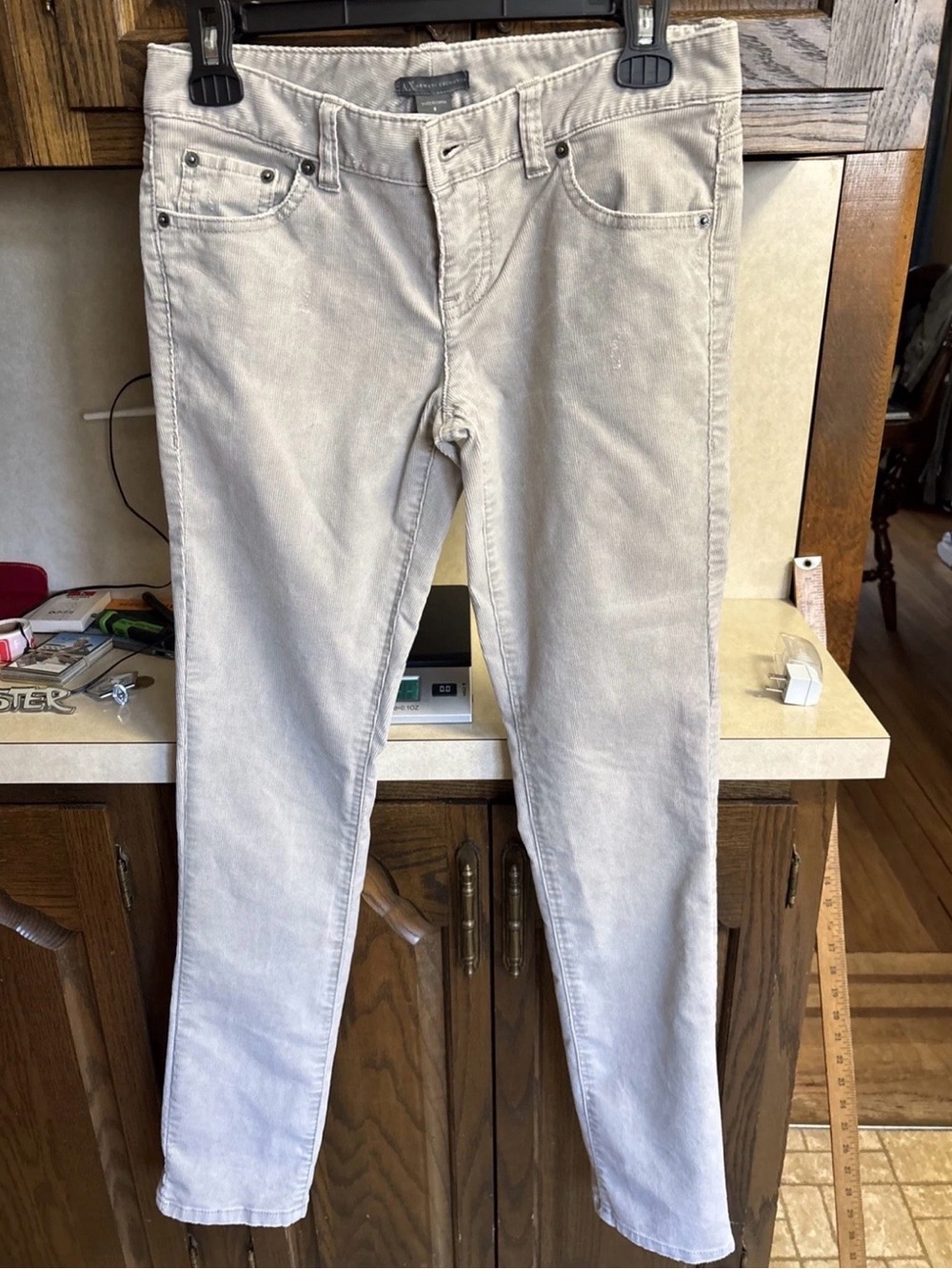 A/X Armani Exchange Women's Size 0 32 Inseam Tan Corduroy Pants Skinny Jeans
